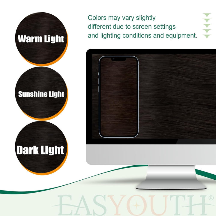 Easyouth Remy Ponytail Echthaar Wrap Around Ponytail Extensions Dunkelbraun Zopf Extension Echthaar