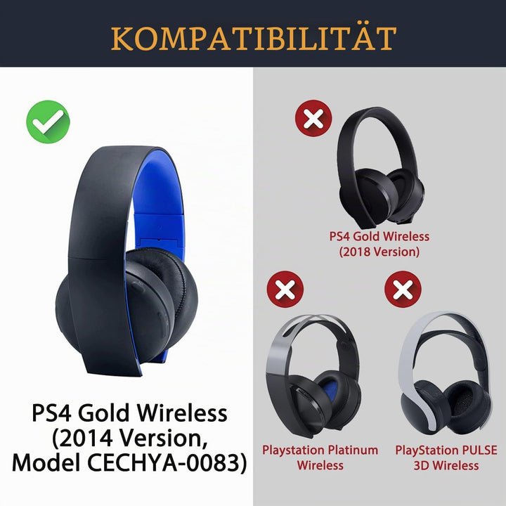 SOULWIT Kühlgel Ersatzpolster Ersatz Ohrpolster für Sony PS4 Gold Wireless Stereo Headset, Ersatzohr