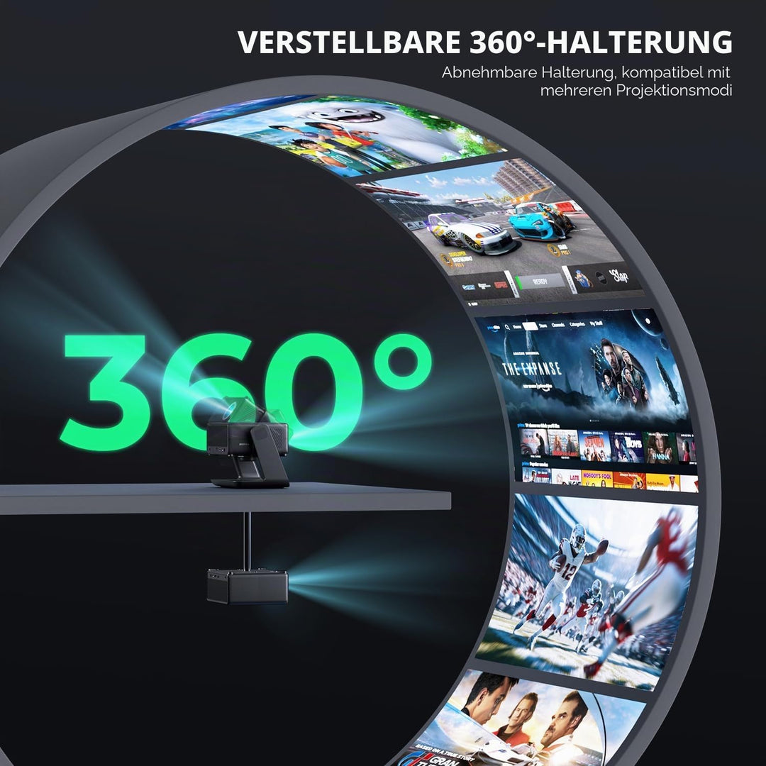 28000 Lumen Smart Beamer, Kompatibel mit Netflix Einyoumily Beamer 1080P, WiFi 6 und Bluetooth, Elek