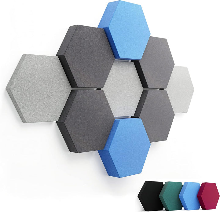 FENNEXT ® Velvet Schallabsorber Wand - Dekorative Hexagon Akustikpaneele für Gaming, YouTube Studio,