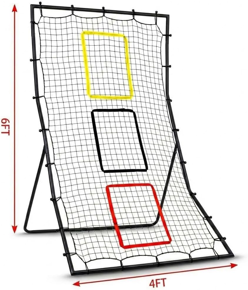 GarveeHome Baseball &amp; Softball Rebounder Netz 180x120cm– 3 Zielzonen Für Pitchen &amp; Fielding, Ohne Fä