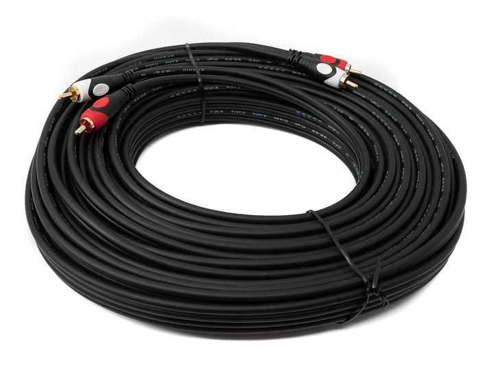 System-S Cinch 2 RCA Kabel 20 m Stecker zu Stecker Stereo AV Adapter in Schwarz