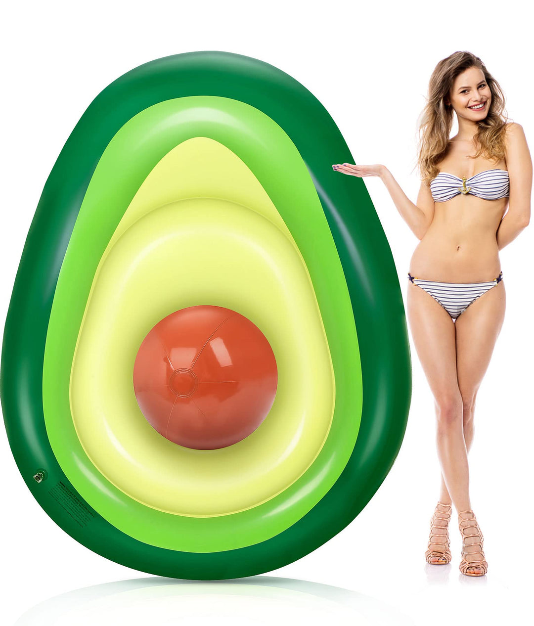 Aufblasbare Avocado Luftmatratze Wasser, Aufblasbare Pool Floss mit Balls Sommer Pool Spielzeug, Sch