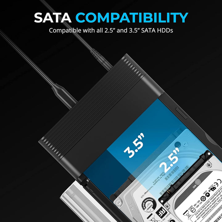 SABRENT USB Type-C Lay Flat Docking Station für M.2 PCIe NVMe + SATA 2,5 Zoll / 3,5 Zoll SSD & HDD m