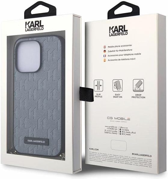 Karl Lagerfeld KLHCP14XSACKLHPG Hülle für iPhone 14 Pro Max 6.7" Silber hardcase Saffiano Monogram C