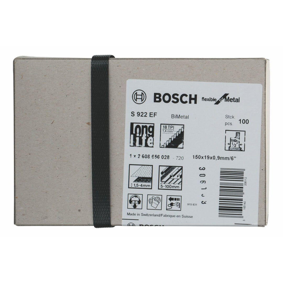 Bosch Accessories Bosch Professional 100 Stück Säbelsägeblatt S 922 EF Flexible for Metal (für Metal