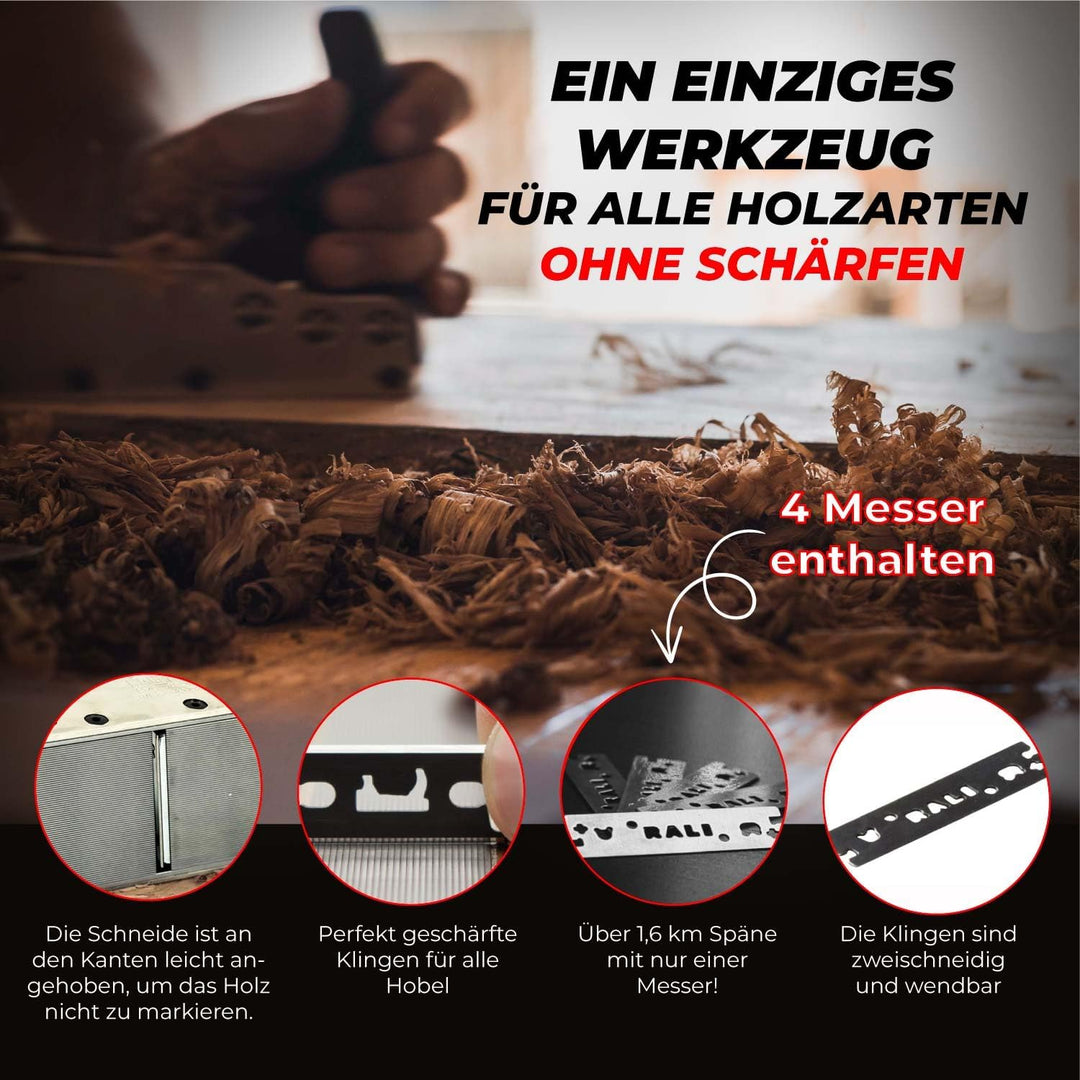 Handhobel Rali® 220 Evolution N - Einfaches Einstellen und hochwertiges Design mit metallbeschichtet