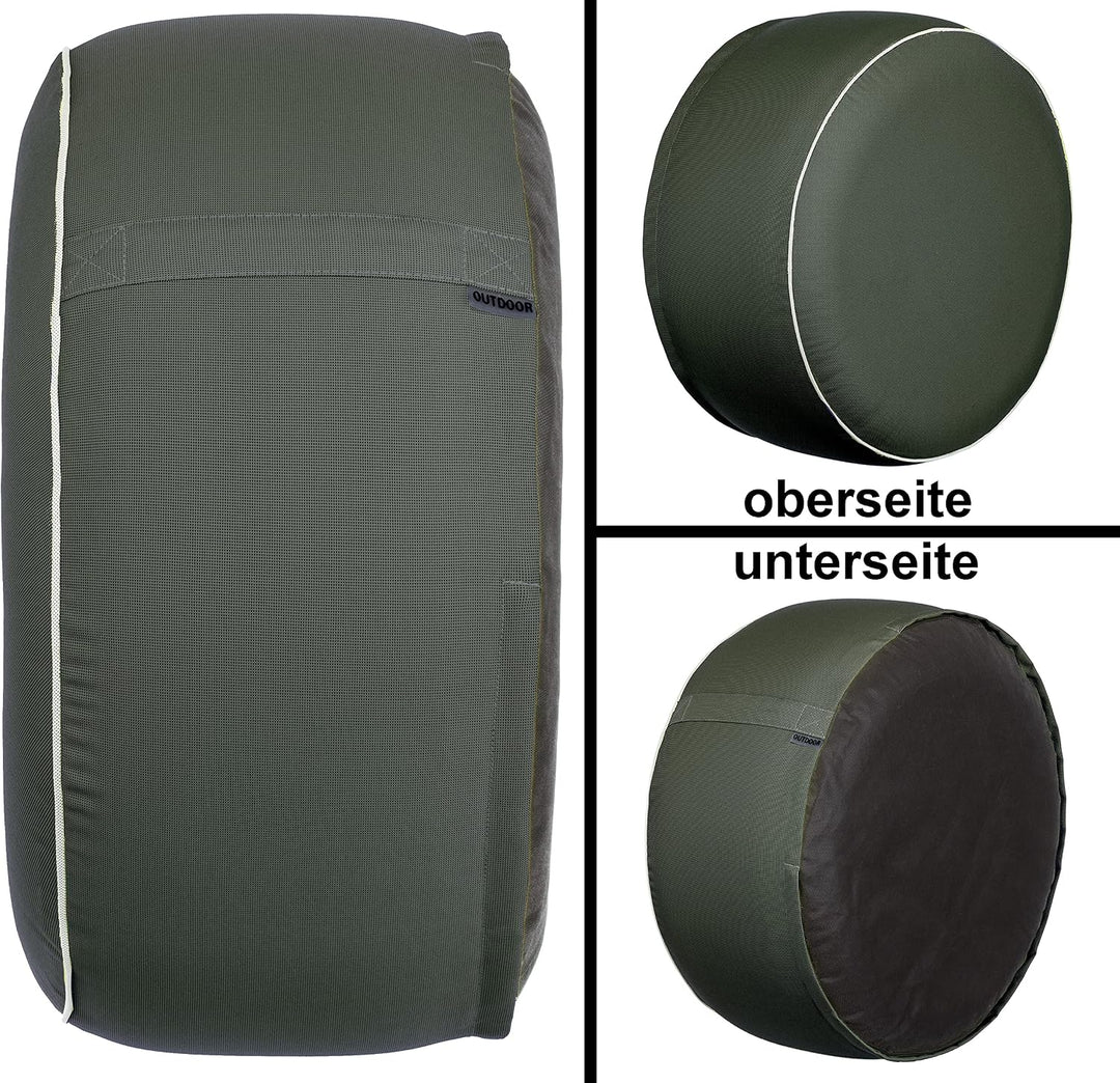 Brandsseller Outdoor Sitzhocker aufblasbar – Pouf Ø 55 x 25 cm – wasserabweisender Sitzsack für Gart