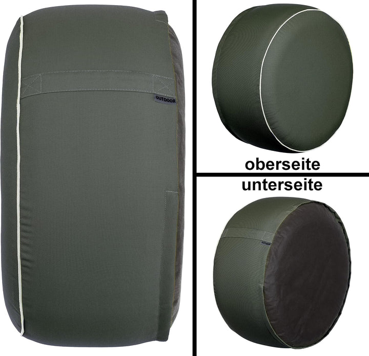 Brandsseller Outdoor Sitzhocker aufblasbar – Pouf Ø 55 x 25 cm – wasserabweisender Sitzsack für Gart