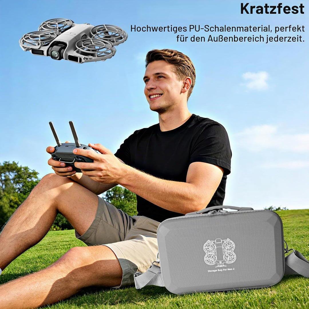 Tasche für DJI Neo 2 Case, Tragbar PU Case für DJI Neo 2 Fly More Combo Zubehör, Neo 2 Tasche, Reise
