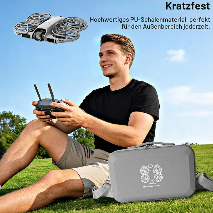 Tasche für DJI Neo 2 Case, Tragbar PU Case für DJI Neo 2 Fly More Combo Zubehör, Neo 2 Tasche, Reise