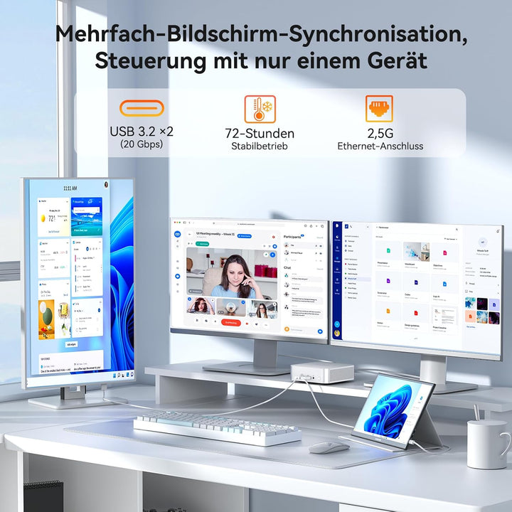 GEEKOM A6 Mini PC, AMD Ryzen 7 6800H (bis 4.7GHz), 16GB DDR5 RAM 512GB SSD, Mini Computer für Homeof