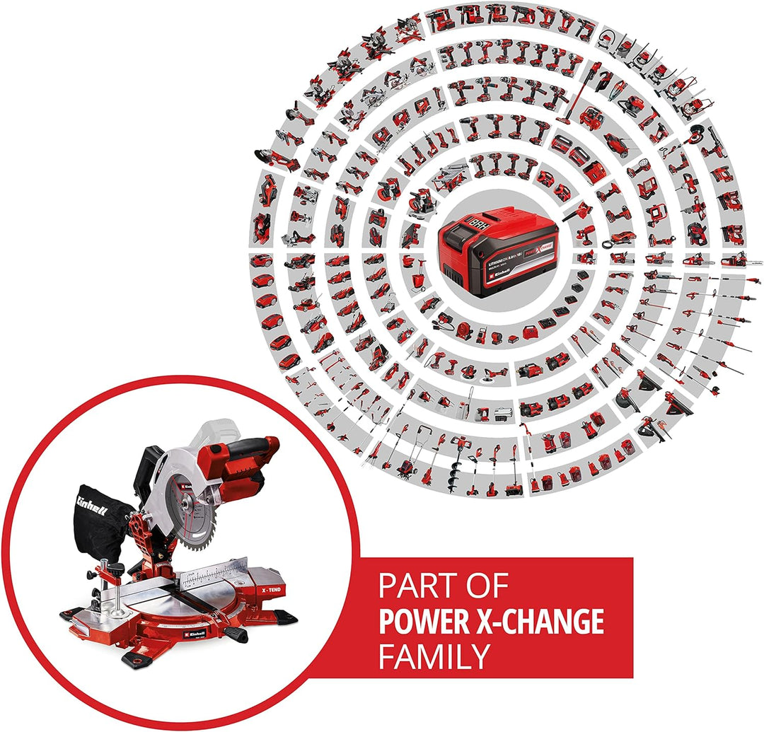 Einhell Akku-Kappsäge TE-MS 18/210 Li-Solo Power X-Change (Li-Ion, 18 V, 3.000 min-1, neigbarer Säge