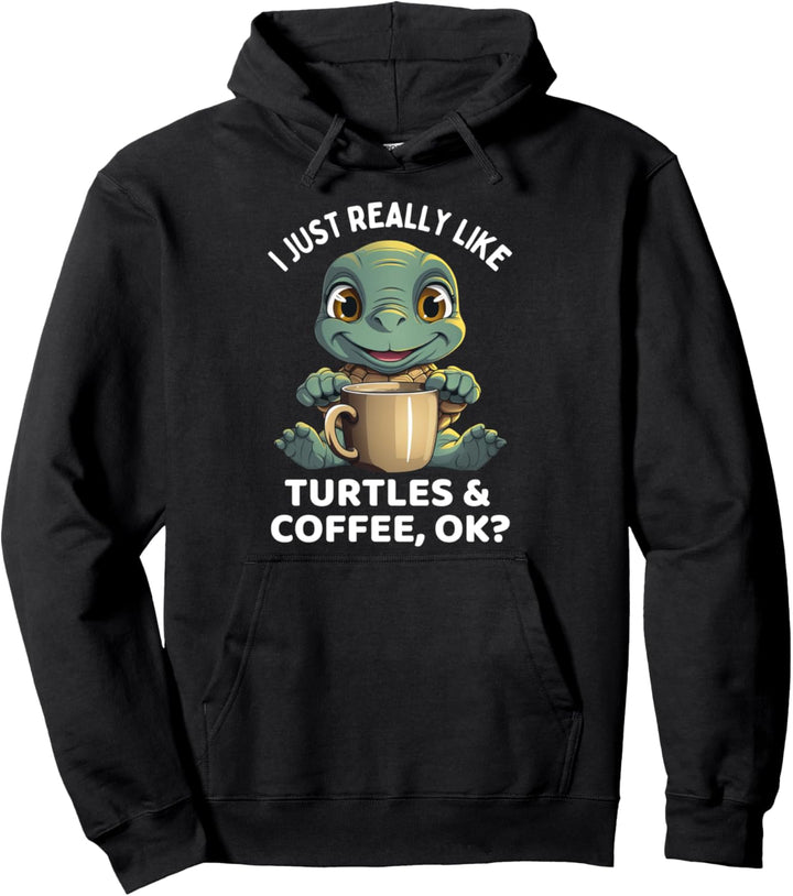 Lustige Kaffee Schildkröte Pullover Hoodie