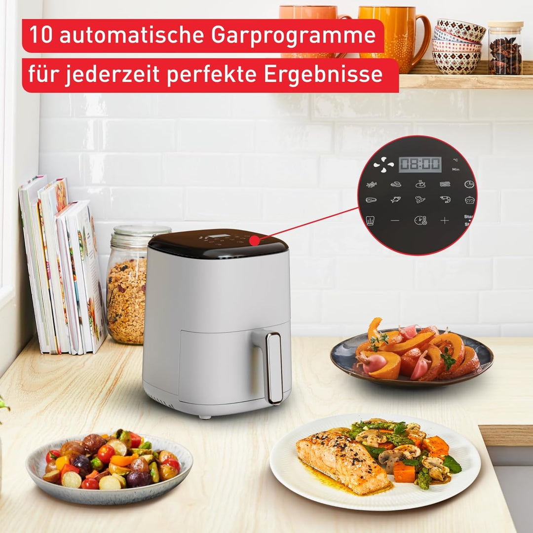 Tefal Easy Fry Compact Heissluftfritteuse/Airfryer 3 L – kompakt für 1–4 Personen, 10 Programme mit