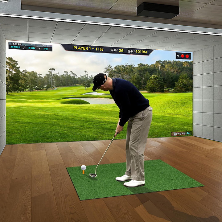 COSTWAY Golf Abschlagmatte, Golf Übungsmatte inkl. 2 Gummi-Tees und 2 Ausrichtungsstäbe, Golfmatte m