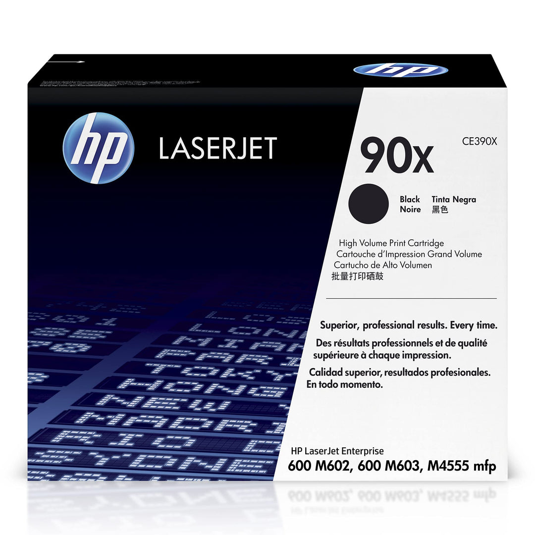 HP 90X (CE390X) Schwarz Original Toner mit hoher Reichweite, XXL Schwarz XL 24.000S, Schwarz XL 24.0