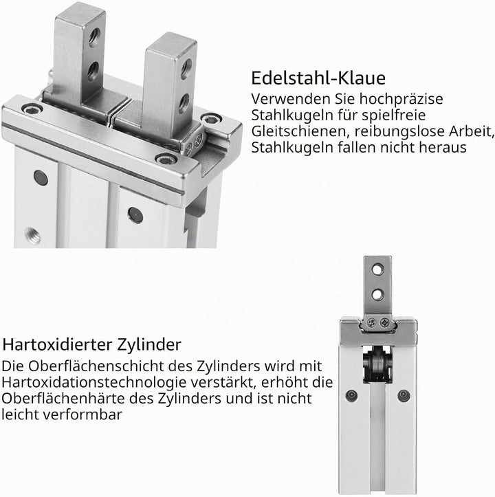Jadeshay Parallel Greifer, MHZ2-20D 20mm Pneumatikzylinder Luftgreifer-Pneumatikzylinder Paralleler