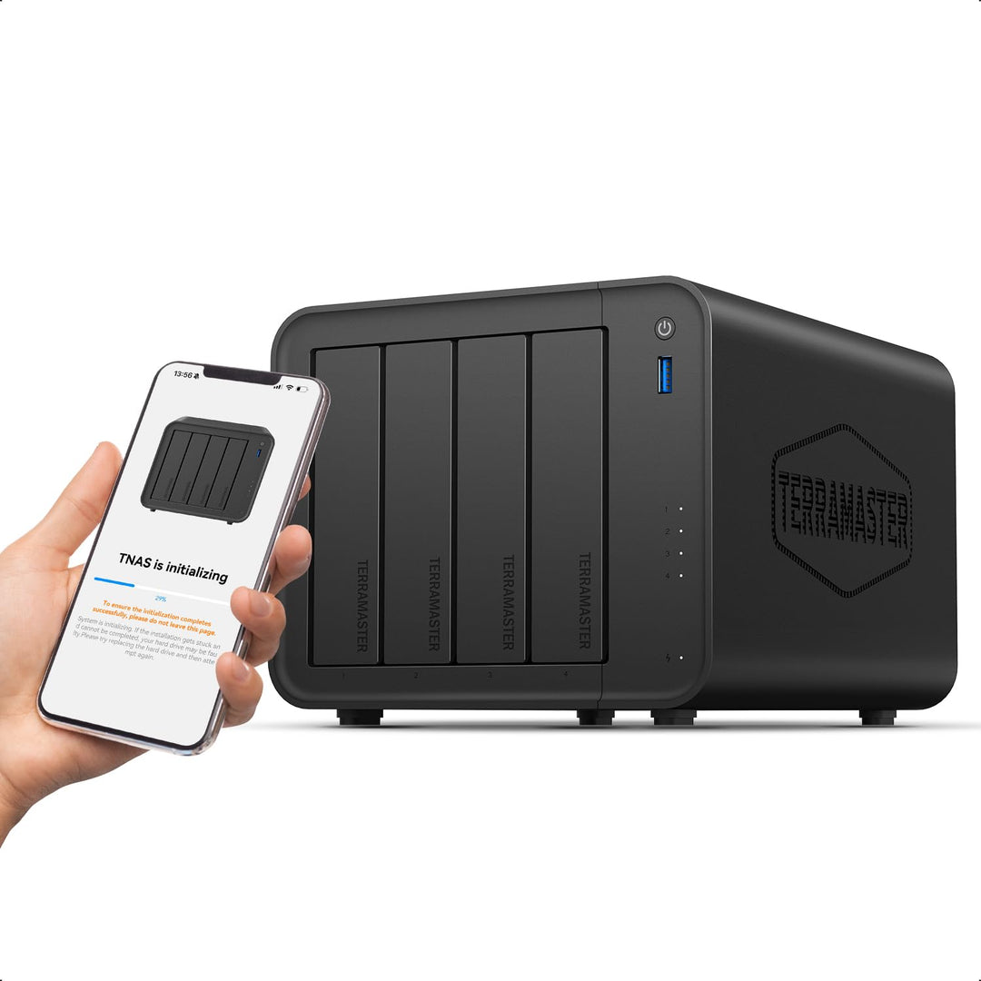 TERRAMASTER F4-425 4-Bay NAS-Speicher – Intel x86 Quad-Core-CPU, 4 GB RAM, 2,5 GbE LAN, Netzwerkgebu