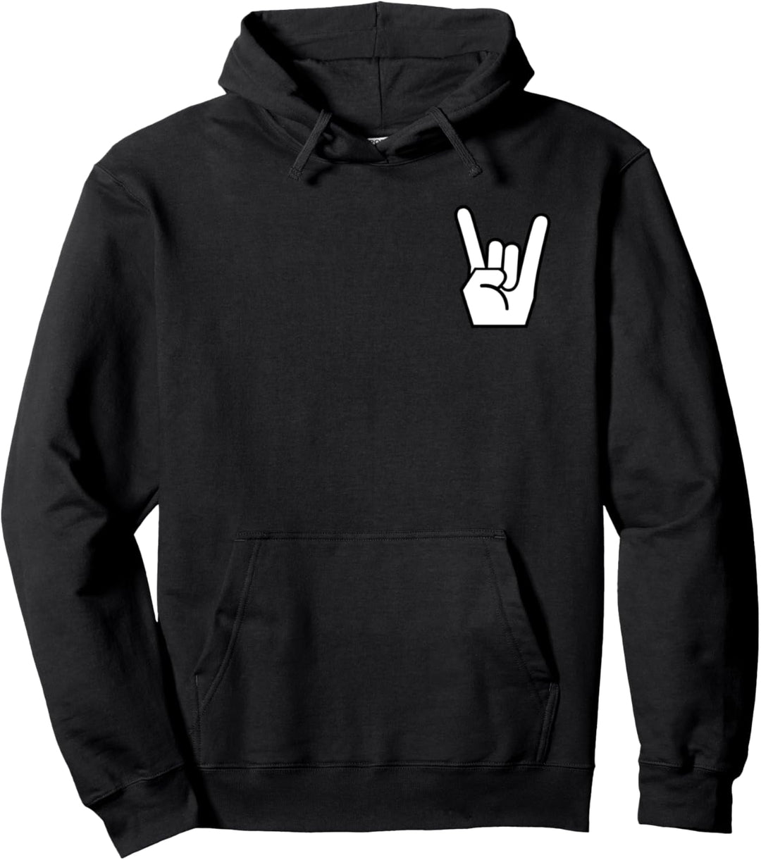Heavy Metal Pommesgabel Hard Rock Musik Devil Horns dezent Pullover Hoodie