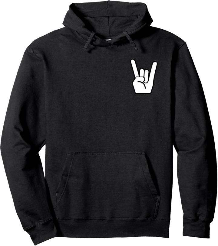Heavy Metal Pommesgabel Hard Rock Musik Devil Horns dezent Pullover Hoodie