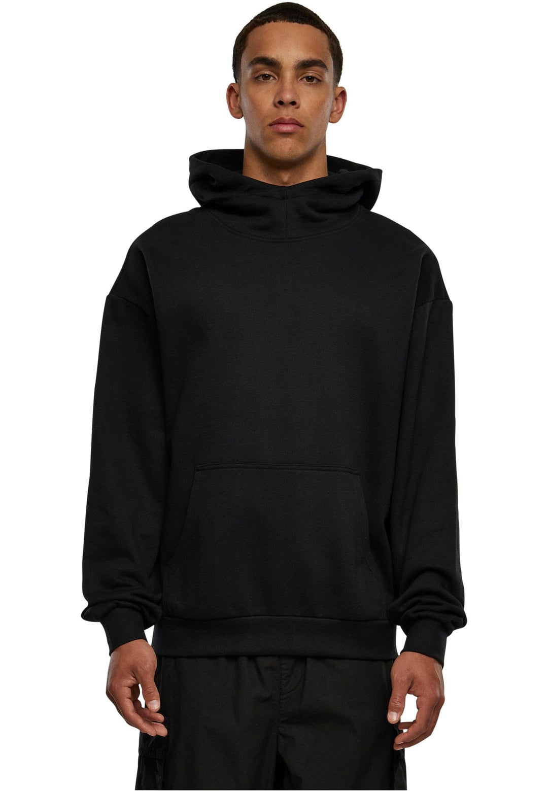 Urban Classics Herren High Neck Hoody L Schwarz, L Schwarz