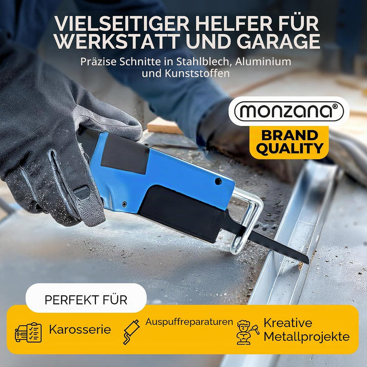 Monzana Druckluft Karosseriesäge 6 Sägeblätter 10.000 U/min gummierter Griff Blechsäge Säbelsäge Ble