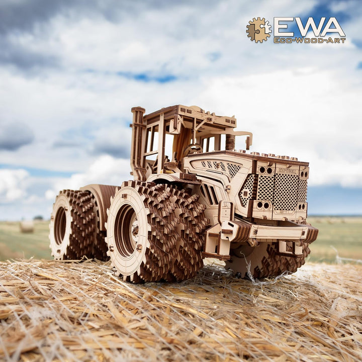 EWA Eco-Wood-Art 3D Puzzle Erwachsenen Traktor Modell mechanisches DIY Traktor Holzpuzzle mit Start-