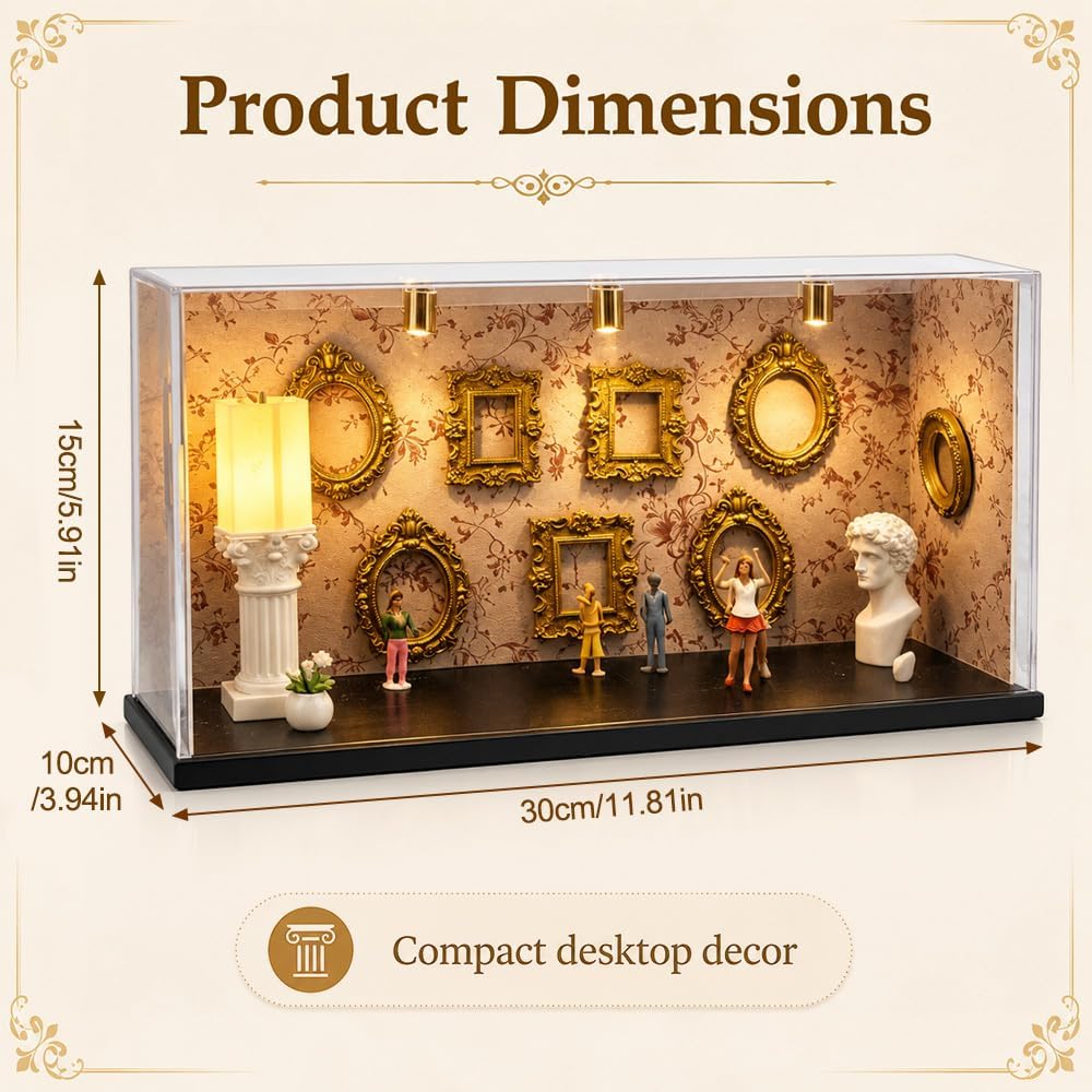 Mini Museum Bilderrahmen, SGZIOO DIY Mini Museum Silhouette Box mit Licht, Museum of Us Set, Tiefer