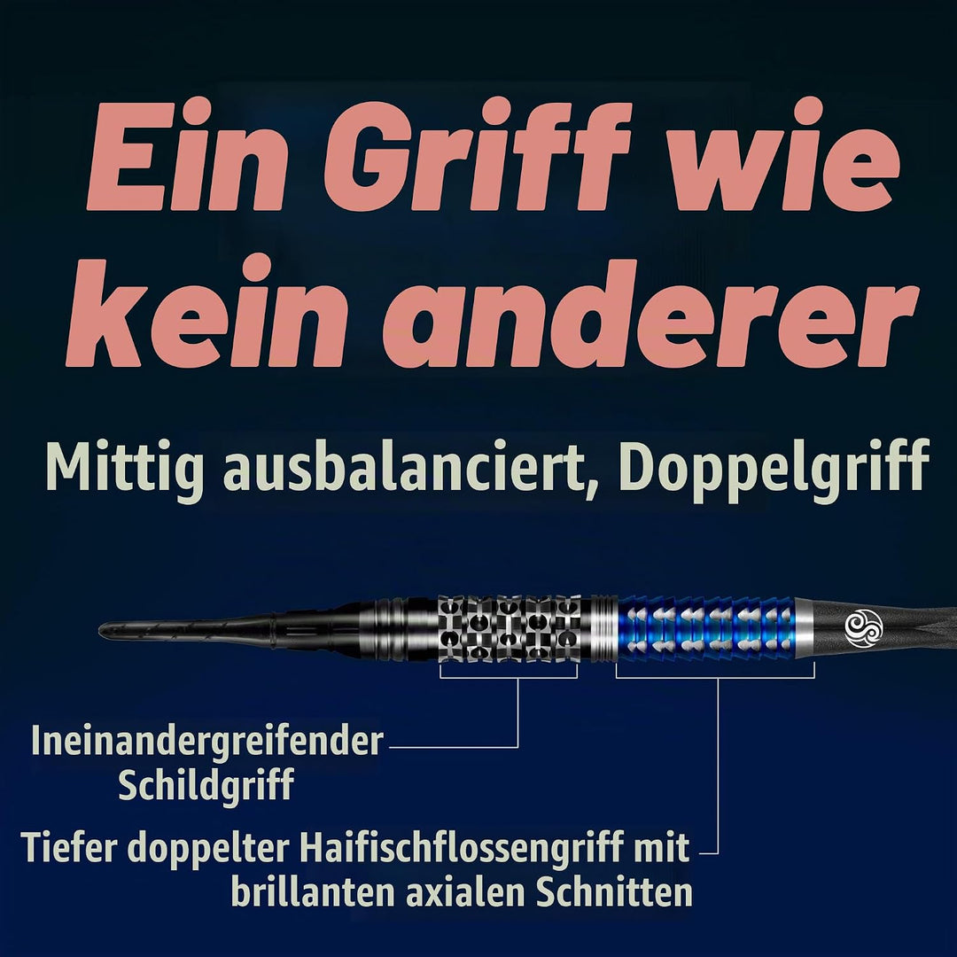 Shot Soft Darts Boris Koltsov Viking Raven 90% Tungsten Softtip Darts Softdart Dartpfeile (18 Gramm)