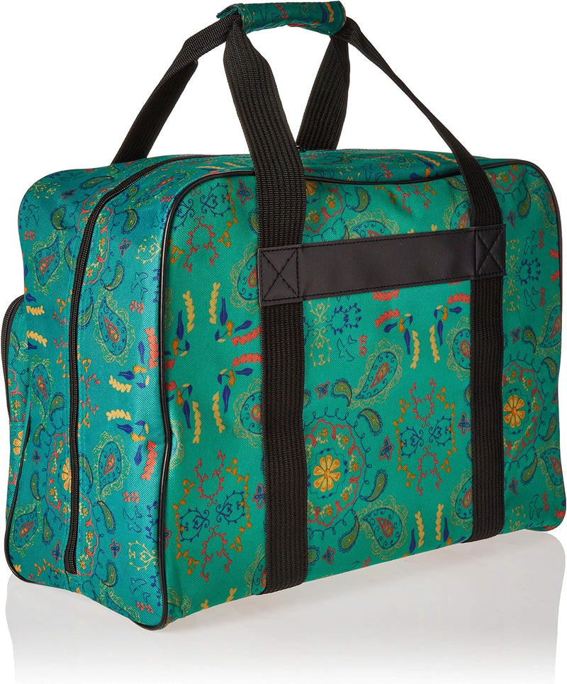 Janome 002totegreen Universal-Nähmaschinen-Tragetasche, Leinen, Grünes Paisley, 16 x 8 x 12, Paisley