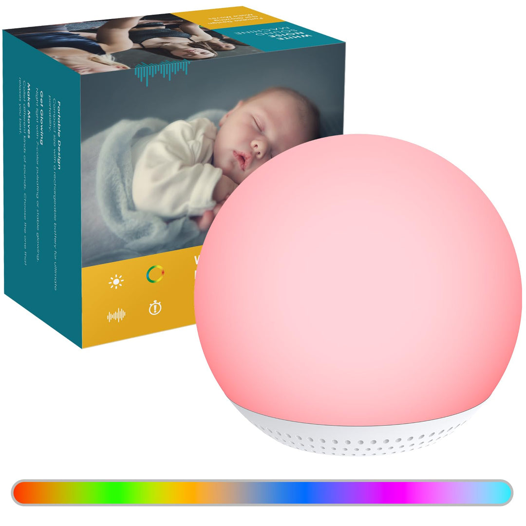HOMGEN 2 in 1 White Noise Machine Silikon Weisses Rauschen Maschine für Babys Type-C Wiederaufladbar