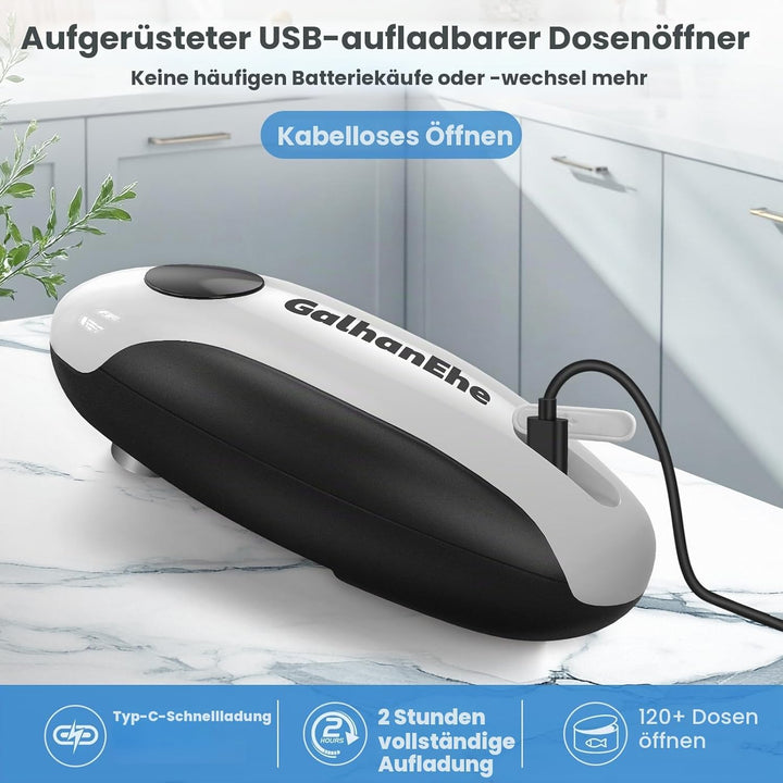Dosenöffner Elektrisch, wiederaufladbarer Elektrischer Dosenöffner, geeignet für die meisten Dosengr