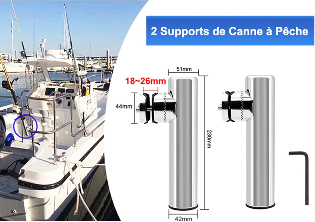 KAOLALI Rutenhalter Edelstahl 2 Stück für Boote Yachten Fischerboot Stil 2 (2 Stück), Stil 2 (2 Stüc