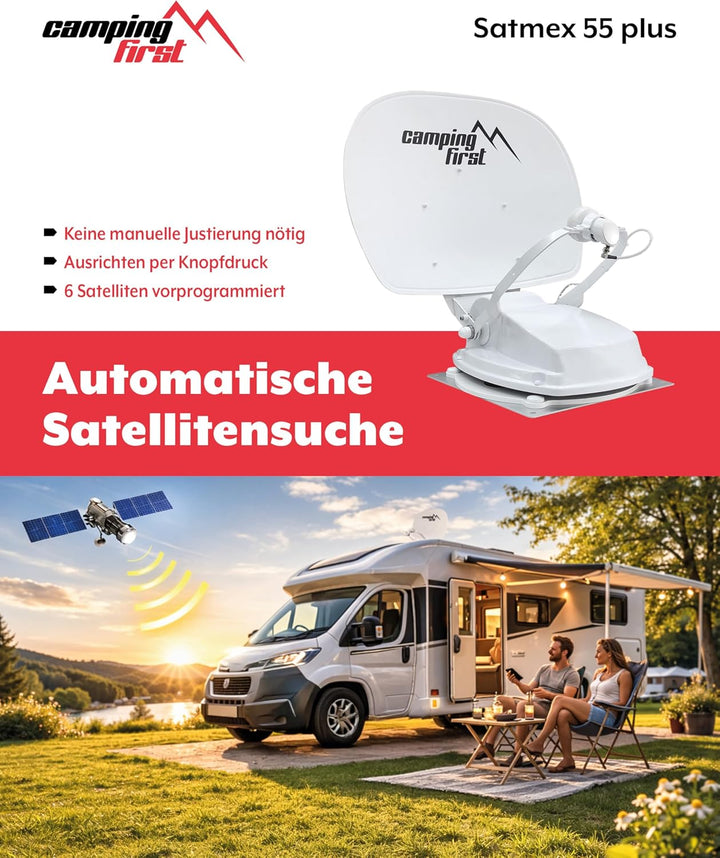 Satmex 55 Plus – Vollautomatische Sat-Antenne (Montage auf dem Wohnmobil, nur 16 cm Höhe, Bluetooth,