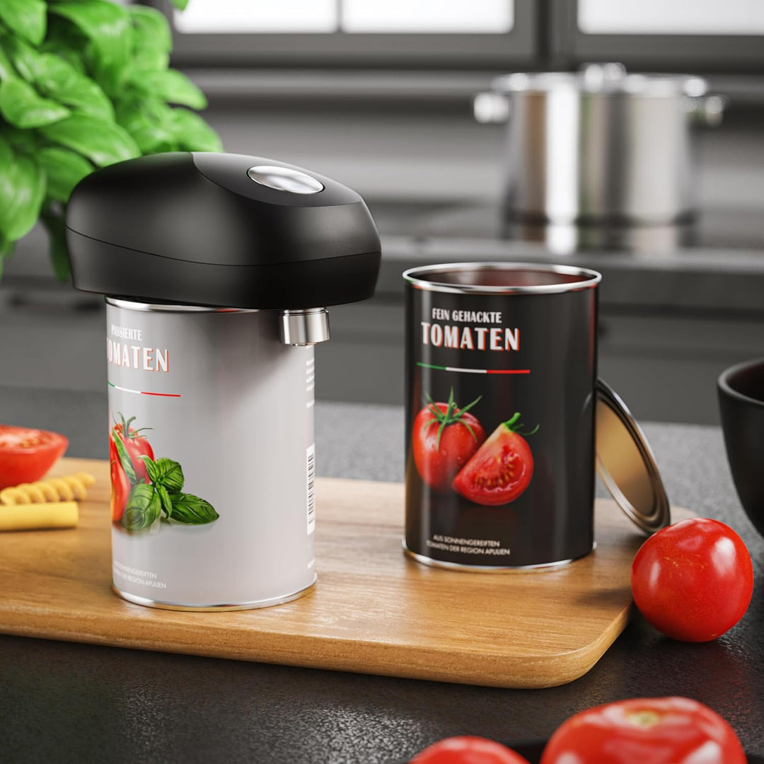 Arendo - Elektrischer Dosenöffner One Touch - mit automatischer 360° Drehung - Öffnung ohne scharfe