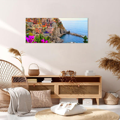 Wandbilder Dekoration Wohnzimmer Italien küste felsen landschaft Panorama Bilder auf Leinwand 120x50