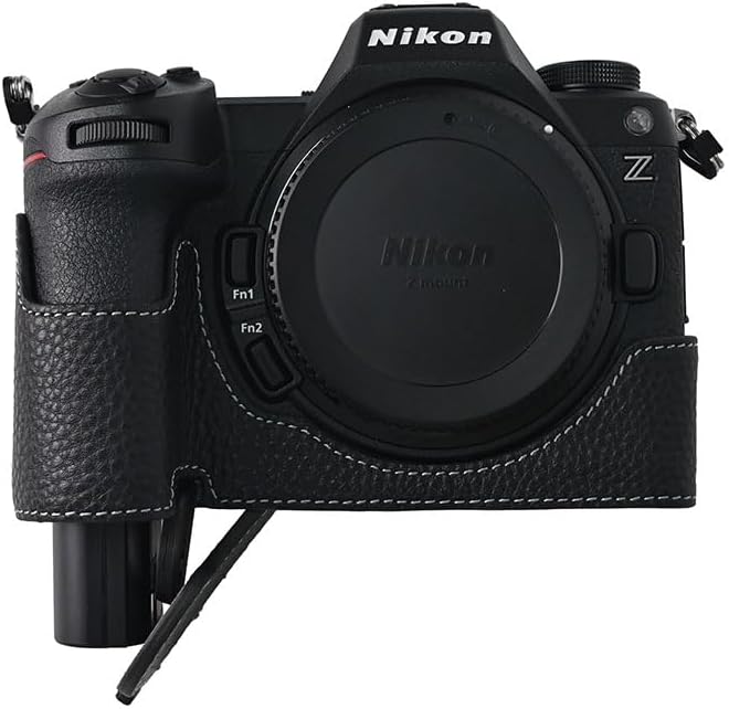 MUZIRI KINOKOO Echtes Leder Schutz Kameratasche für Nikon Z6 III Kamera, Retro-Stil halbe Schutzhüll