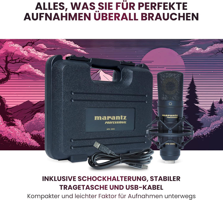 Marantz Professional MPM-2000U - USB-Kondensatormikrofon für Gaming, Streaming, Podcasting und PC/Ma
