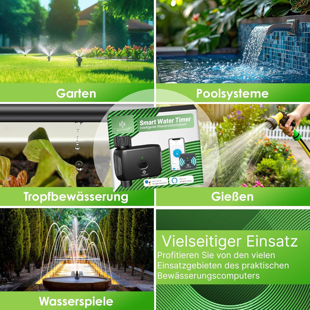 KESSER® Bewässerungssteuerung mit WLAN WiFi | Bewässerungscomputer für Garten & Balkon | Bewässerung