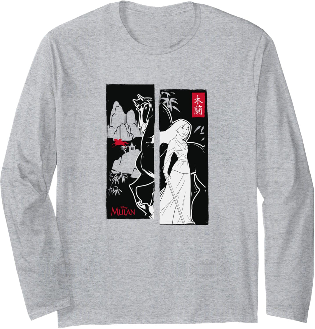 Disney Mulan Split Poster Langarmshirt