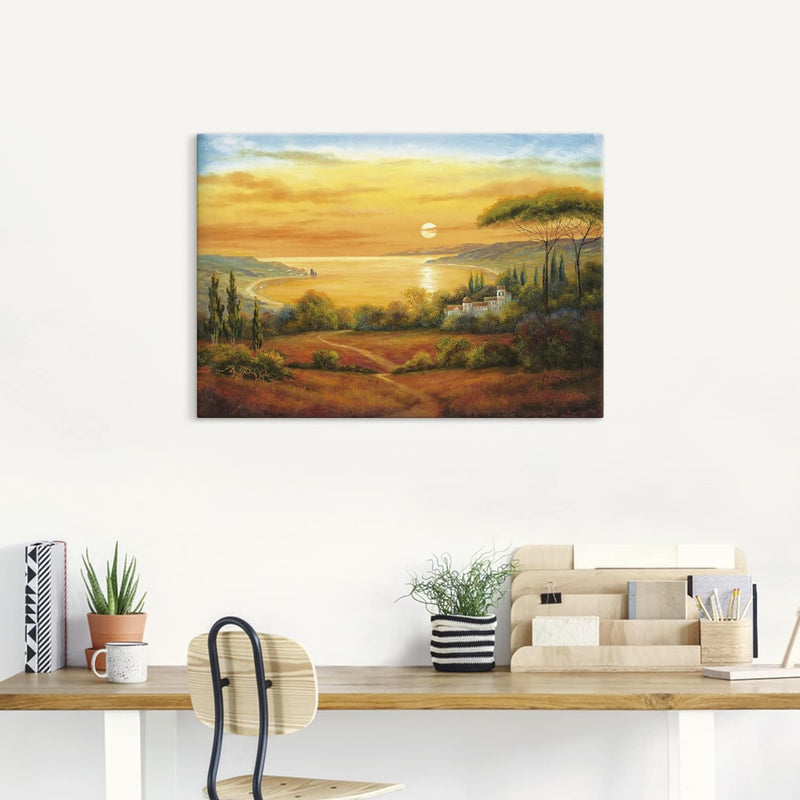 ARTland Leinwandbilder Wandbild Bild auf Leinwand 100 x 70 cm Landschaften Europa Italien Malerei Oc