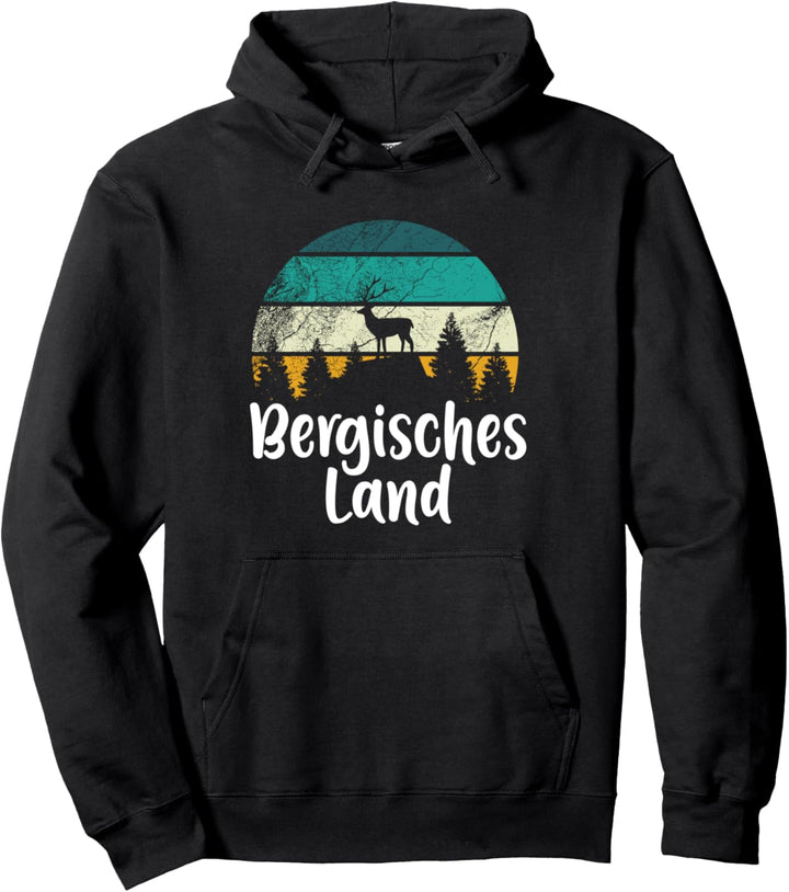 Bergisches Land - Retro Vintage Bunt Hirsch Urlaub Heimat Pullover Hoodie