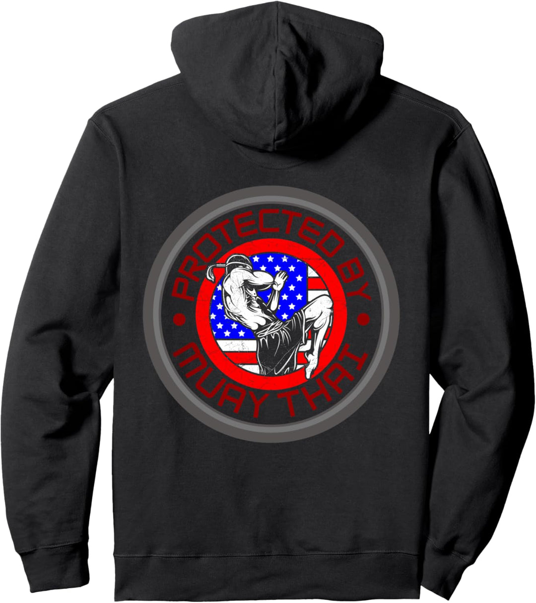 Muay Thai USA - Geschützt durch Muay Thai und Thaiboxen Pullover Hoodie