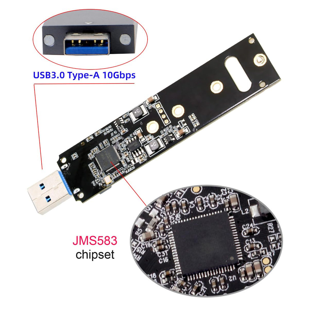 CY USB 3.0 auf NVME M-Key M.2 NGFF SSD Externer PCBA Konveter-Adapter mit Flash Disk Gehäuse, Schwar