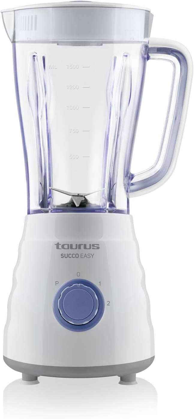 Taurus Succo Easy Standmixer, 500 W, Kunststoff, 2 Geschwindigkeiten, Weiss und Blau, 500 W