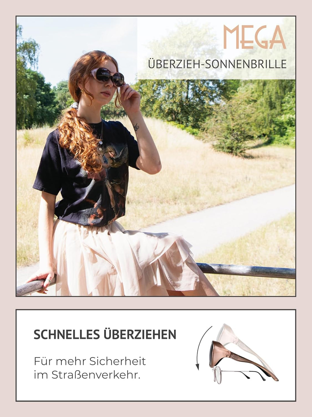 ActiveSol Überzieh-Sonnenbrille Mega, Damen, UV-Schutz, Polarisiert Rosé, Rosé