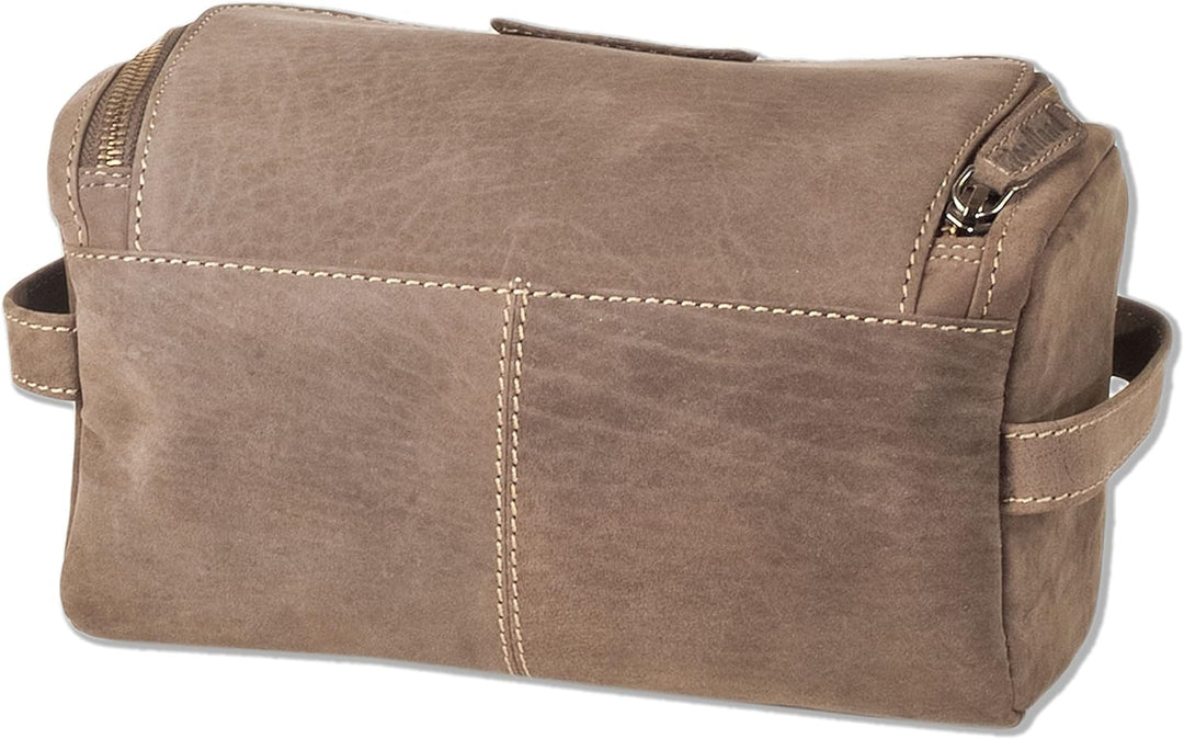 Grosse KULTURTASCHE WASCHTASCHE der Marke Woodland aus weichem, naturbelassenem Büffelleder in Dunke
