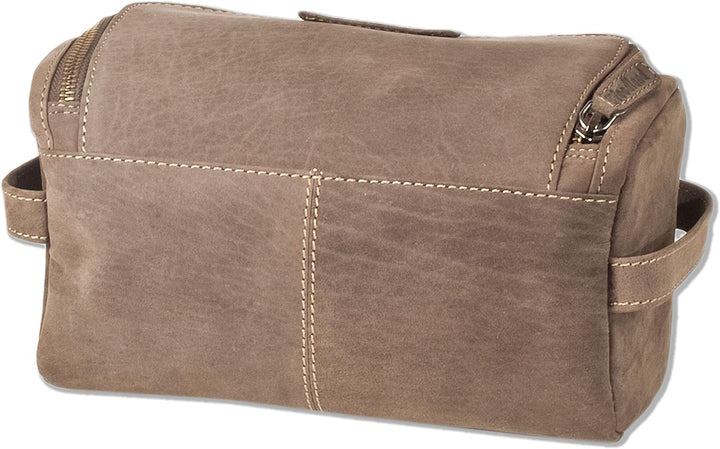 Grosse KULTURTASCHE WASCHTASCHE der Marke Woodland aus weichem, naturbelassenem Büffelleder in Dunke