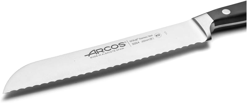 Arcos Opera - Brotmesser - NITRUM geschmiedetem Edelstahl 180 mm - HandGriff POM Farbe Schwarz